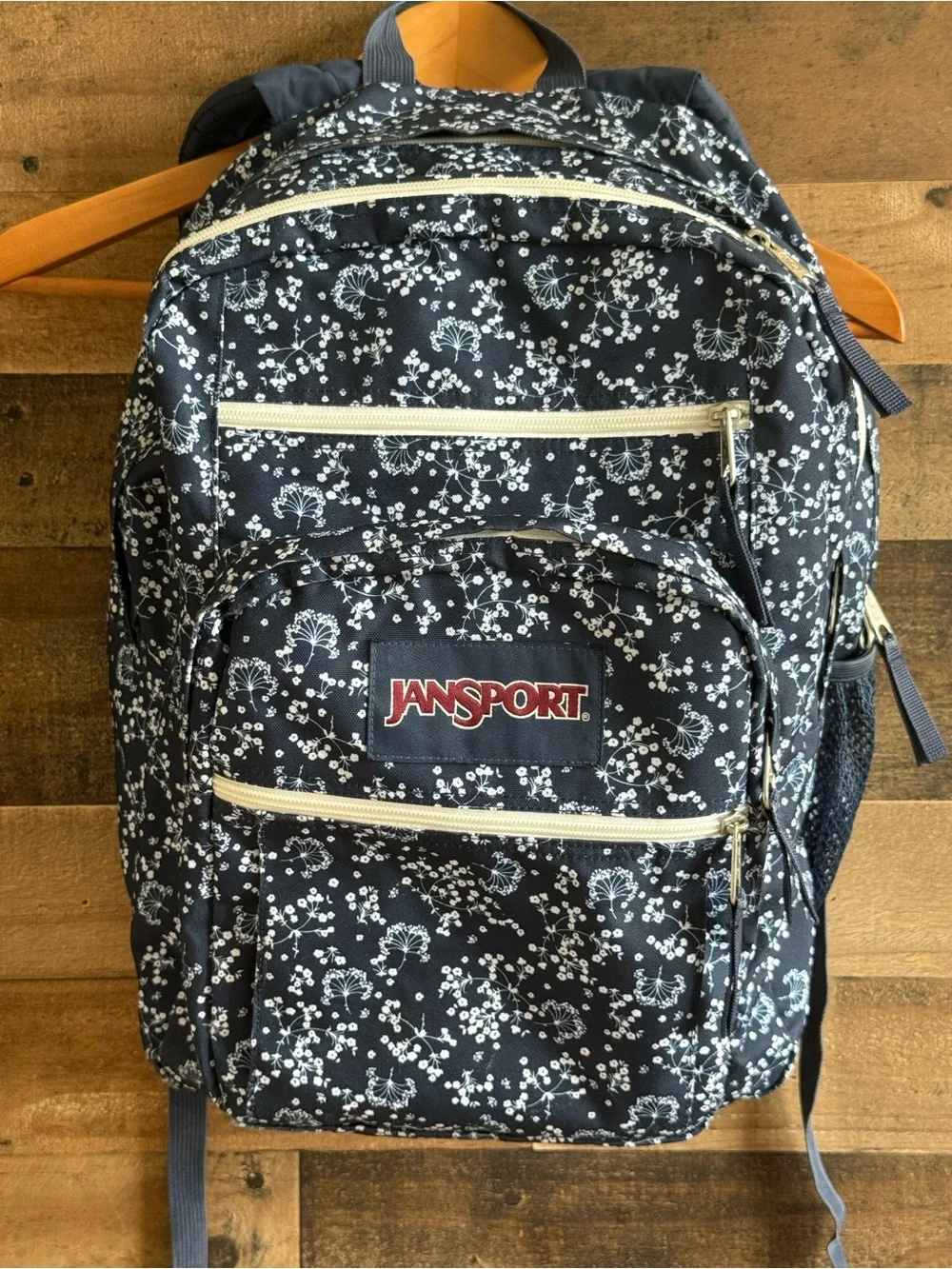 JanSport Big Student Navy Floral Backpack